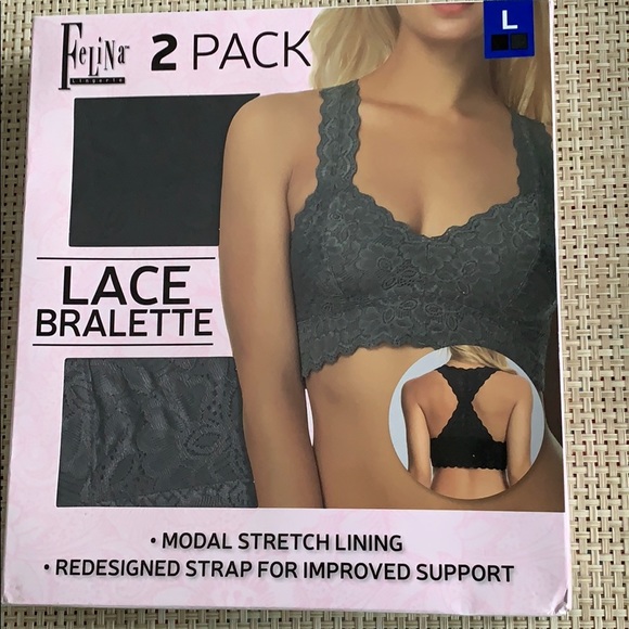 Felina Other - 🕊Felina 2 Pack Lace Bralette Bra Size Large